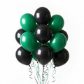 Black & Green Balloon Bouquet - Exactly 5 Black & 5 Green
