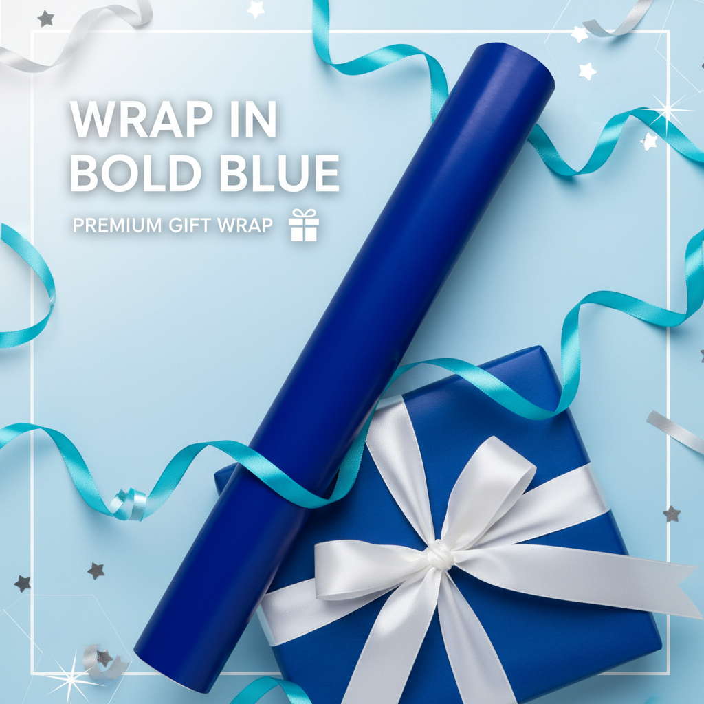 Blue Foil Gift Wrap Banner