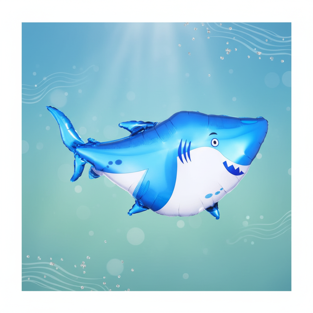 Blue Shark Balloon with background