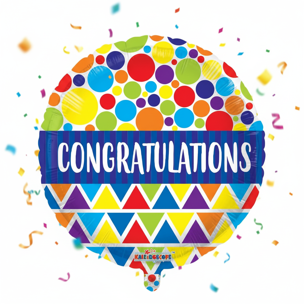 Congratulations Balloon with square background