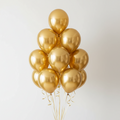 Gold Balloon Bouquet - Exactly 10 Balloons