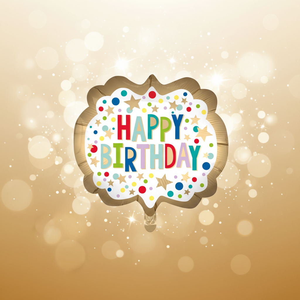 Gold Satin Marquee Dots Balloon with background