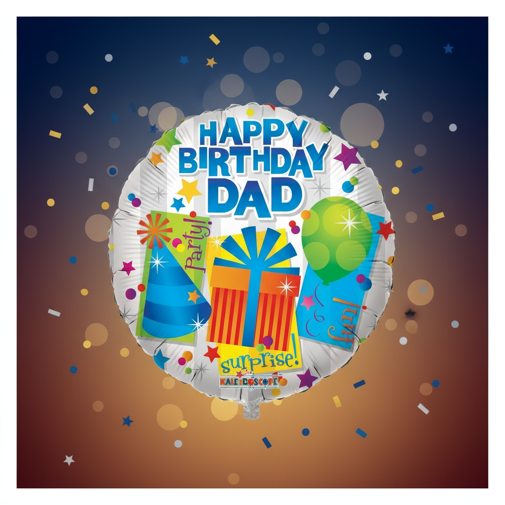 Happy Birthday Dad Balloon with background