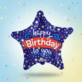 Happy Birthday Star Balloon with background