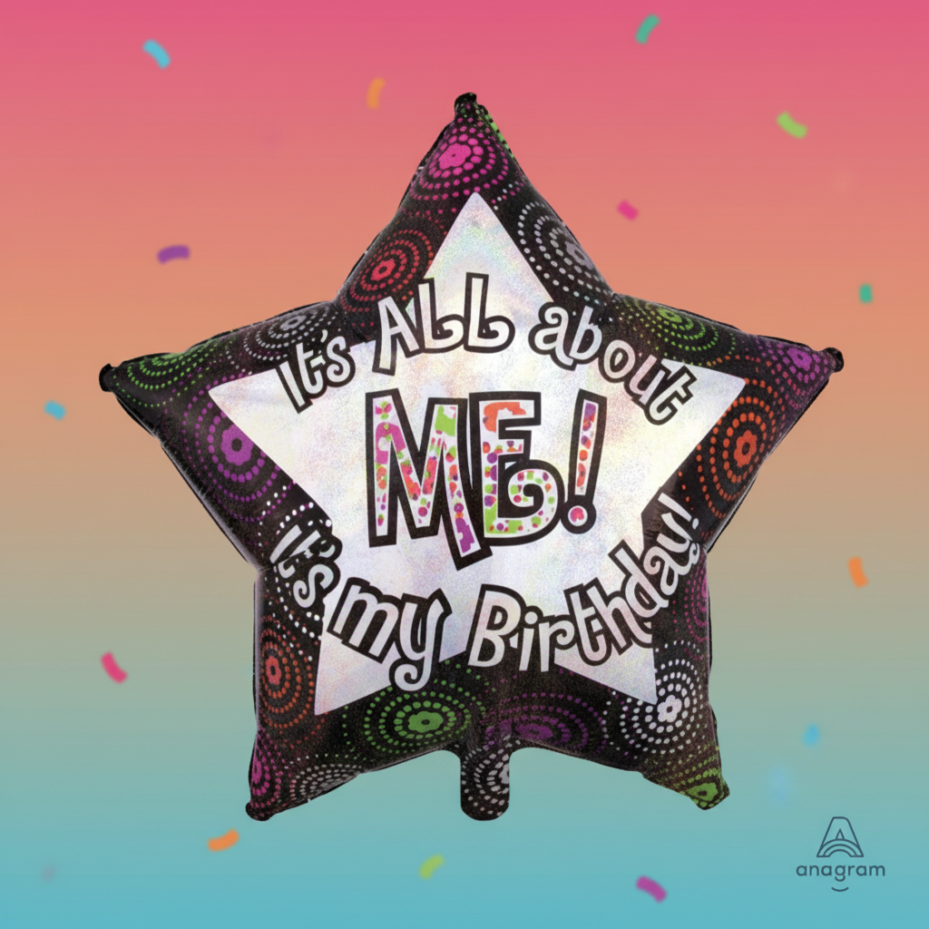 It's All About Me Birthday Balloon with Background