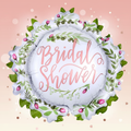 Love & Leaves Bridal Shower Balloon with background