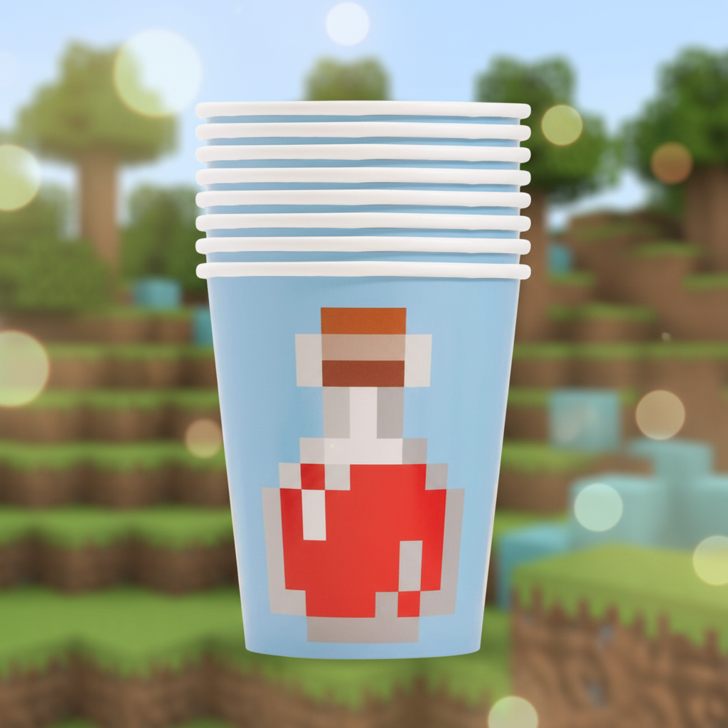 Minecraft Cups with square background
