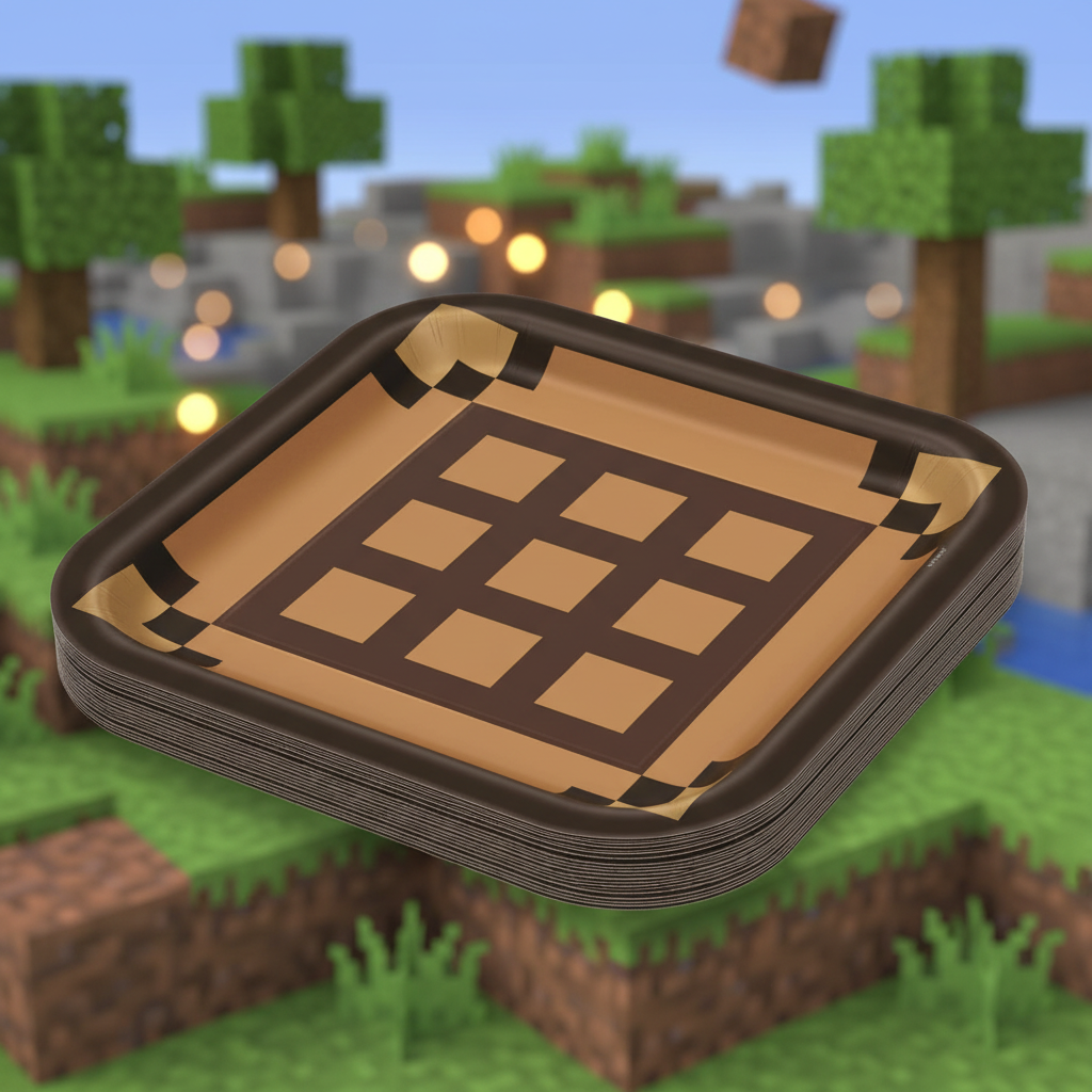 Minecraft Lunch Plates with square background