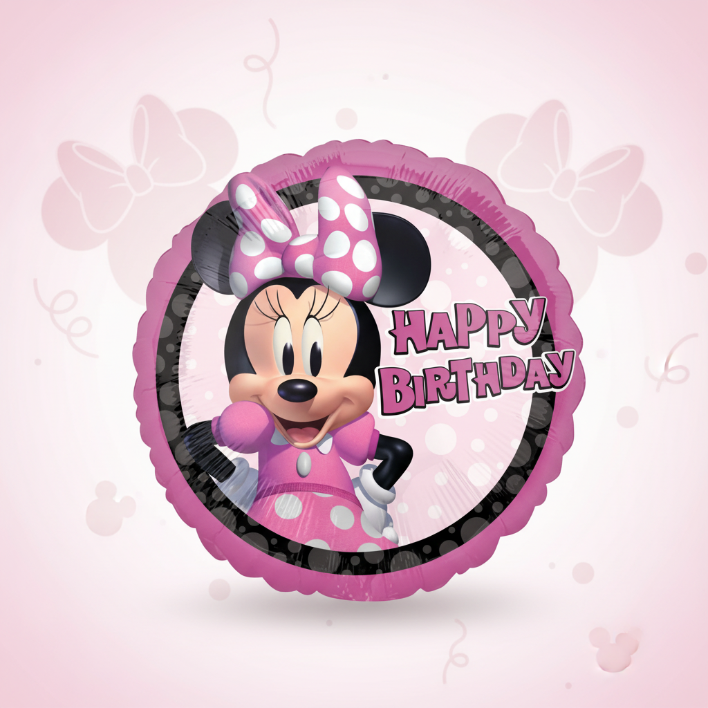 Minnie Mouse Birthday Balloon with background