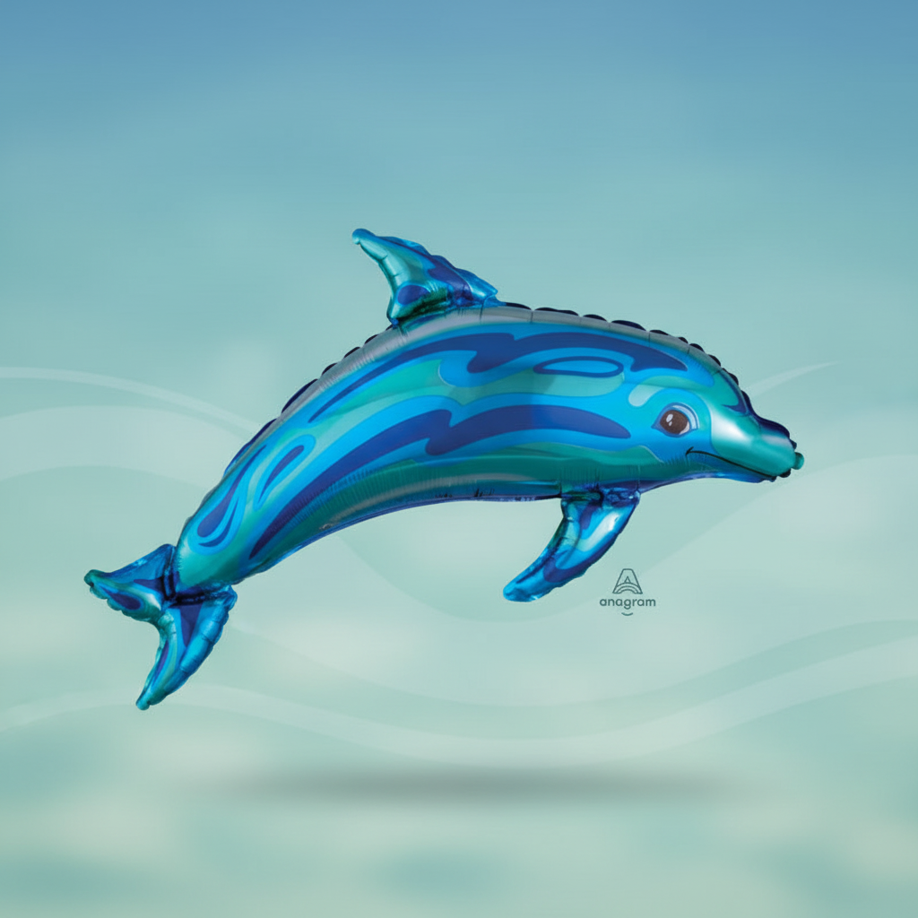Ocean Blue Dolphin Balloon with background