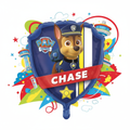 Paw Patrol Chase & Marshall Badge Balloon with Background