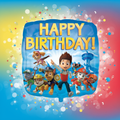 Paw Patrol Happy Birthday Balloon with background