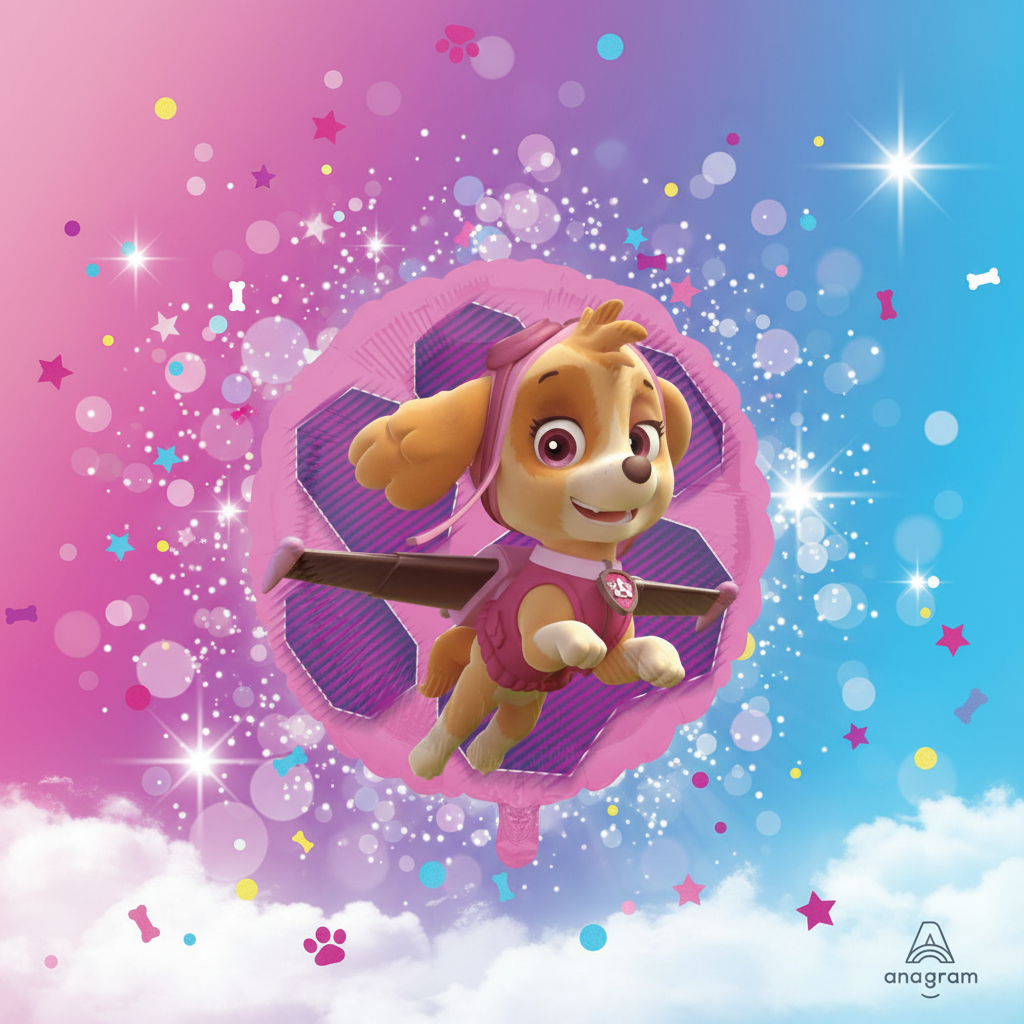 Paw Patrol Skye & Everest Balloon with background