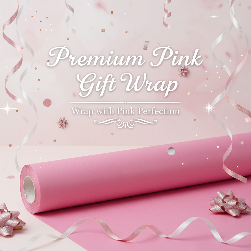 Pink Foil Gift Wrap Banner