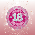 Pink Happy 18th Birthday Balloon with background
