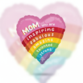 Rainbow Mom Heart Balloon with background