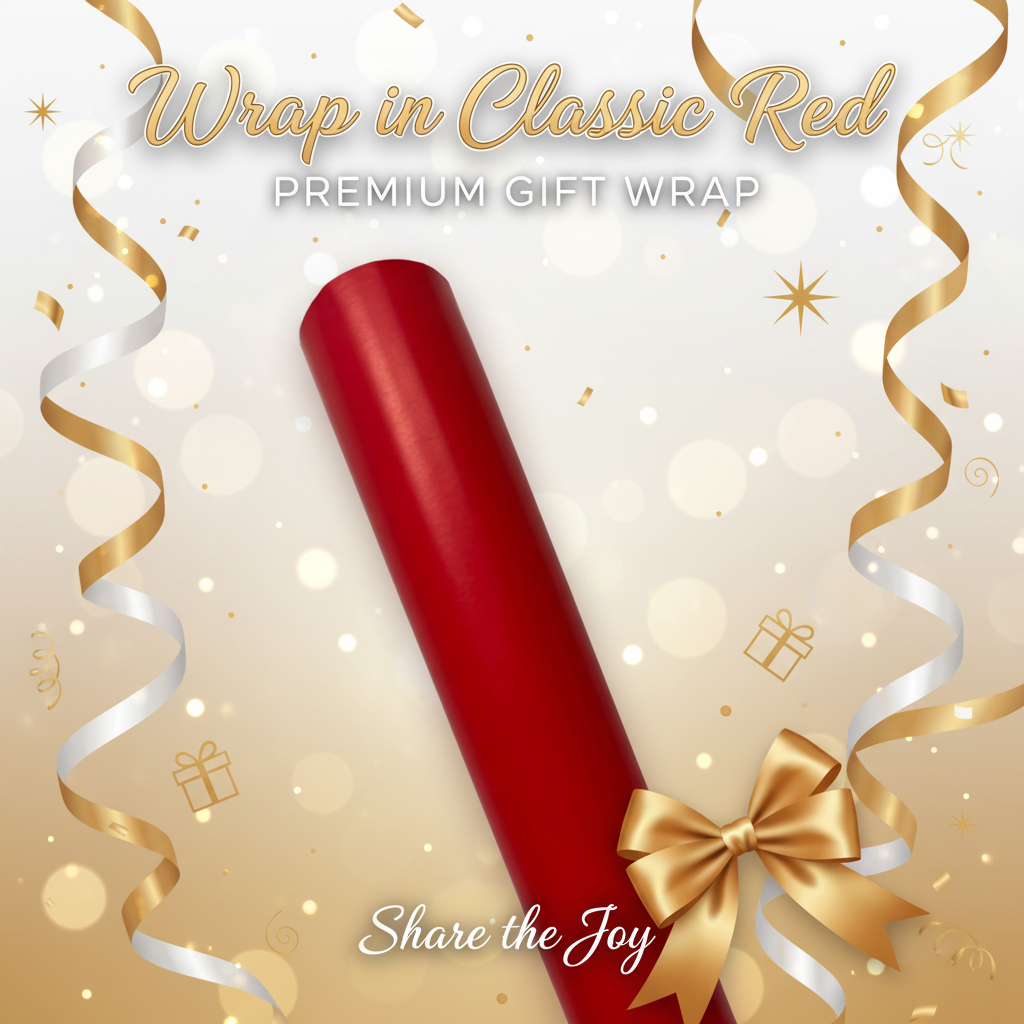 Red Foil Gift Wrap Banner