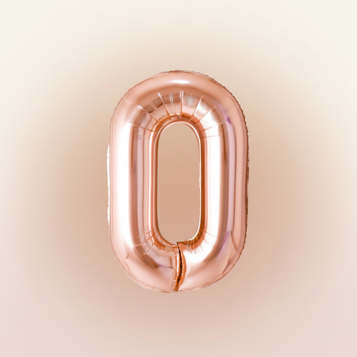 Rose Gold Number Balloon with Background