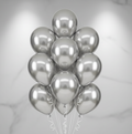 Silver Balloon Bouquet - 10 Balloons