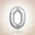 Silver Number Balloon with Background