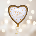 Sparkling Gold Wedding Balloon with square background