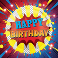 Super Hero Birthday Balloon with background
