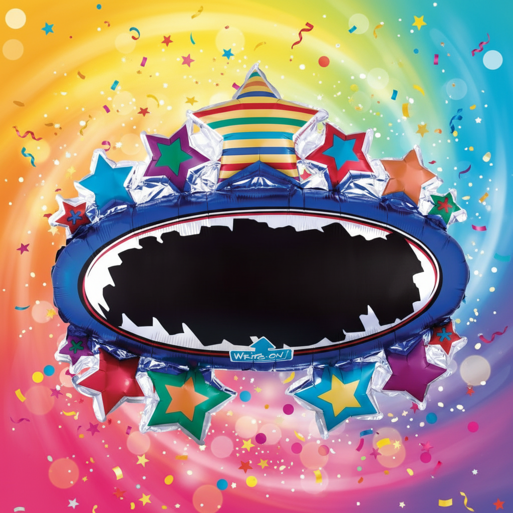 Super Shape Write-On Bright Star Balloon with background