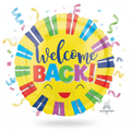 Welcome Back Balloon with square background