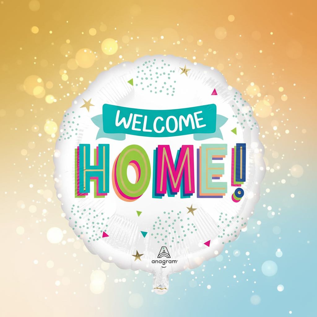 Welcome Home Balloon with background