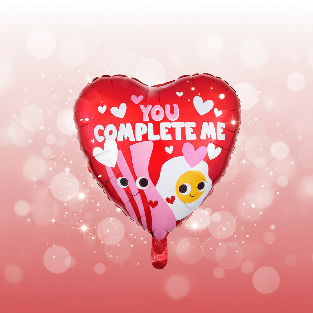 You Complete Me Balloon with background