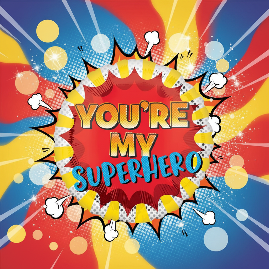 You're My Super Hero Balloon with background